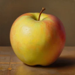 anthropomorphic apple proudly posing for a portrait, painted by rembrandt intricate ultra detailed painting atmospheric lighting golden hour