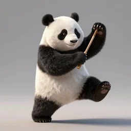 panda is dancing samba by greg rutkowski and thomas kinkade, trending on artstation, 3 d render octane