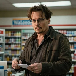 Johnny Depp working at a Walgreens