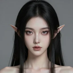 ultra realistic style illustration of an androgynous gorgeous fae with shoulder length black hair pale skin and beautiful eyes, headshot, sci - fi, fantasy, intricate, elegant, highly detailed, digital painting, artstation, concept art, smooth, sharp focus, illustration, 8 k frostbite 3 engine, ultra detailed