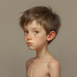 a skinny kid with a big head, digital painting, beautiful lighting