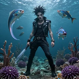 psychic punk rocker vampiric electrifying rockstar angler fish gulper eel and sea urchins concept character designs of various shapes and sizes by genndy tartakovsky and splatoon by nintendo and the psychonauts franchise by doublefine tim shafer artists for the new hotel transylvania film by tim burton