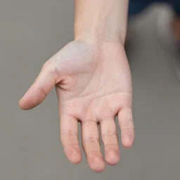 looking down at my hand. it is open with the palm facing up towards me, accurate, focused, detailed