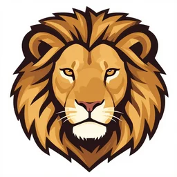 lion head, vector illustration, full shot