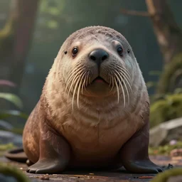 very beautiful portrait of an extremely cute and adorable walrus, smooth, perfect face, fantasy, character design by mark ryden and pixar and hayao miyazaki, sharp focus, concept art, intricate detail, cinematic lighting, hyperrealistic, 5 0 mm, diorama macro photography, 8 k, nature background