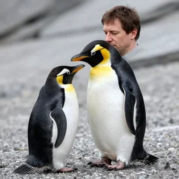 linus torvalds petting penguin