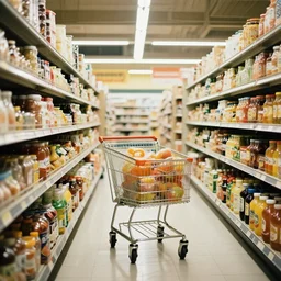 vintage photography of supermarket