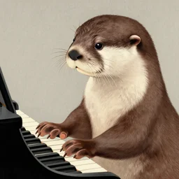 a highly detailed beautiful portrait of a otter playing piano, by ukiyo - e