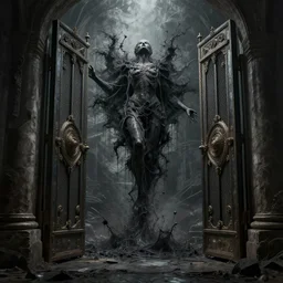 open the gates of the soul to let the dark flood of chaos flow into your order and meaning. digital art, highly detailed
