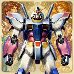 colourful upper half portrait of army mecha robot - art by tenmyouya hisashi, hsiao - ron cheng & alphonse mucha, highly detailed, digital painting, illustration, smooth, sharp focus, intricate, symmetry, pinterest, behance, artstation