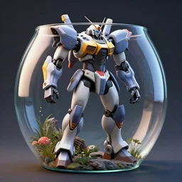 a fish bowl mecha, photorealistic 3 d octane render, unreal engine