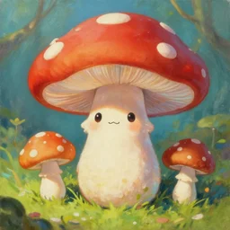 a cute cute cute mushroom male, an illustration by esao andrews, cyril rolando and goro fujita, deviantart, fantasy art, storybook illustration, oil on canvas