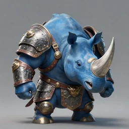 An anthropomorphic blue rhino wearing warrior armor, highly detailed, digital painting, artstation, concept art, smooth, sharp focus, studio light, by Justin Gerard and Jason Chan, riot studios,