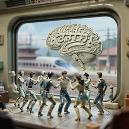 fuji gfx, 3 5 mm ; beautiful hyperrealistic film still from nepal movie of cyborg lab dance scene directed by microplastics in style of 1 9 9 0 s frontiers in miniature porcelain deep emboss macro design architectural art studio seinen manga closeup portrait edition, real - life shinkansen window landscape view of porcelain wired devanagari brain map sign, highly detailed, tilt shift background