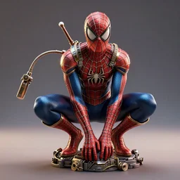 steampunk spiderman, 3 d render, 3 d rendering, hdr, dynamic lighting, unreal engine, shiny, metallic