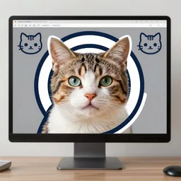 cat theme logo, cat theme banner, cat design, a smiling cat, art photography style, trending on artstation, lovely and cute, fantasy art, 8 k resolution, computer art, conceptual art, lowbrow
