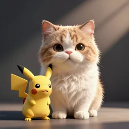 an adorable cat dog pokemon. very cute friendly. fluffy. beautiful. digital render.