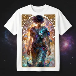 ugly art, birthday card mockups, hyper realistic, cyberpunk art, galaxy, by james gilleard, art by alphonse mucha, animal t - shirt design, vfx, photorealistic dramatic liquid anime boy, smoke, abstract art, light nover cover