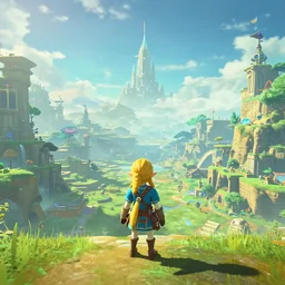 first person perspective establishing shot of Zora's Domain, legend of Zelda breath of the wild:1|landscape, cityscape, fantasy, horizontal symmetry, cinematic:0.9|Unreal Engine, Octane, finalRender, devfiantArt, artstation, artstation HQ, behance, HD, 16k resolution:0.8