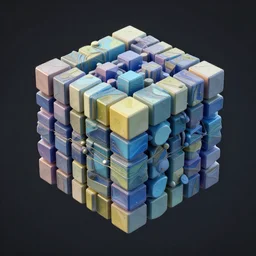 3d fractal render, hypercube