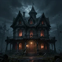 haunted house, , Greg Rutkowski, ArtStation, CGSociety, Unreal Engine