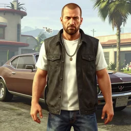 screenshot of gta v, realistic painting, high definition, digital art, matte painting, very detailed, concept art, pixiv, deviantart, artstation, illustration, realistic