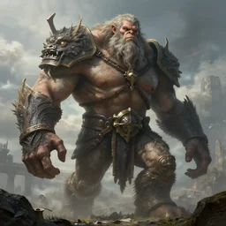 a highly detailed 4 k fantasy matte painting of giant. goliath. boss, zdzislaw beksinski, artstation, cgsociety, unreal engine