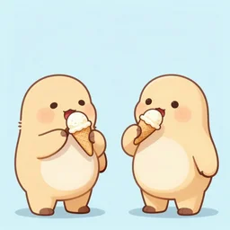 an ice cream eating humands