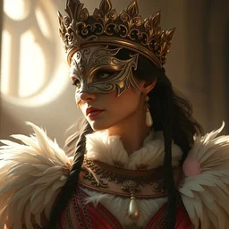 art by artgerm and greg rutkowski. a lonely elegant and grace female boss in elden ring. magic card art. sunny. rim light!! renaissance noble costume, gorgeous mask!! feathers, sharp edges, stage light on shining crown, sense of awe. delicate features. bright white. ultra realistic. ultra clear detailed