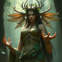 goddess of the forest, accurate anatomy, only two hands, highly detailed, digital painting, artstation, concept art, smooth, sharp focus, illustration, unreal engine 5, 8 k, art by artgerm and greg rutkowski and edgar maxence