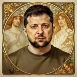zelensky, jewish, portrait, intricate, elegant, highly detailed, digital painting, artstation, concept art, wallpaper, smooth, sharp focus, illustration, art by artgerm and greg rutkowski and alphonse mucha