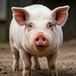 angry pig front photo realistic real photo realistic colors super quality powerful detail