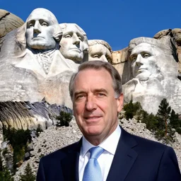 Nicolas Sarkozy's head in Mount Rushmore
