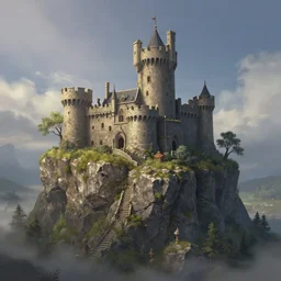 Castle on the rock, Unreal Engine, Greg Rutkowski, ArtStation