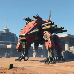 hovering war machine armed with cannons, parked in front of a command station, gta v, stephen bliss, unreal engine, fantasy art, greg rutkowski, loish, rhads, ferdinand knab, makoto shinkai, lois van baarle, ilya kuvshinov, rossdraws, tom bagshaw, global illumination, radiant light, detailed and intricate