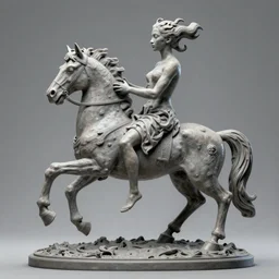an extremely high quality hd, a sculpture of a human being held by a horse, a surrealist sculpture by vanessa beecroft, featured on zbrush central, new sculpture, zbrush, lovecraftian, grotesque, 8 k, ultra realistic, very realistic
