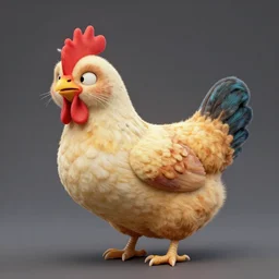 hybrid of a cat and a chicken, studio lighting, award-winning, highly-detailed