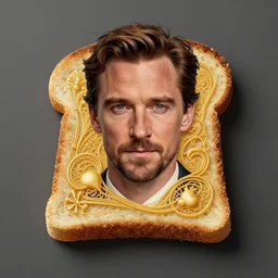 toast tobey maguire on a toast, tobey maguire as a toast : intricate, elegant, highly detailed, centered, smooth, sharp focus