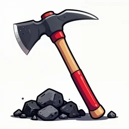 coal mining pickaxe! as a samurai sword, digital artwork by john romita jr, object portrait, super weapon, colorful, trending on artstation