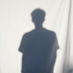 shadow of a man on a white fabric