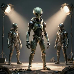 alien in biohazard suits, render, volumetric light, artstation, digital art, concept art, studio light