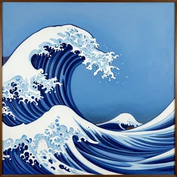 popular decorative art painting with contrasting composition, wave, millennium