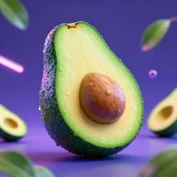 cyberpubk avocado, neon lights, neon color palette, unreal engine 5, octane render 8 k