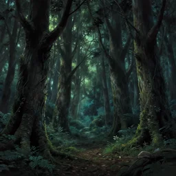 fantasy dark wood, by ghibli, pixar, disney, dark, albert bierstadt, 4 k, high detail