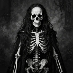 a black and white photo of a creepy skeleton, digital art by rufino tamayo, deviantart, gothic art, vanitas, darksynth, macabre, demonic photograph
