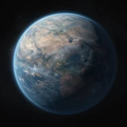 Stormy planet, view from space, digital art, digital painting, illustration, 4k
