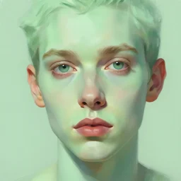 light green tone beautiful face, by jeremy mann, by greg rutkowski, by noah bradley, digital painting