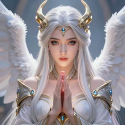 a saint noble high priestess pray for god as a league of legends character, fan bingbing, angelic light, fantasy clothes, close up shot, masterpiece, cg animation, riot enterainment, arcane, realistic, hyper detailed, hyper detailed face, character select portrait, 3 d, by artgerm, rossdraws, drew struzan, justin gerard