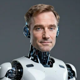 cybernetic robot with face likeness of robin williams