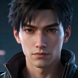Close up portrait of a young Cyberpunk man, Hyperdetailed, artstation, cgsociety, 8k